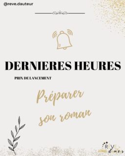 ⚠️ Il ne te reste que jusqu'à minuit pour profiter du prix de lancement de la nouvelle formation de Rêve d'Auteur.

-50% pour être guidé et accompagné tout au long de la préparation de ton roman!

5 modules 
5 bonus
des exemples
des quiz
1 livret d'exercices de 47 pages

😍 Fonce avant qu'il ne soit trop tard. 

***
#réduction #promotion #formation #formationécrivain #formationauteur #écrivain #auteur #auteurindépendant #revedauteur #autoédition